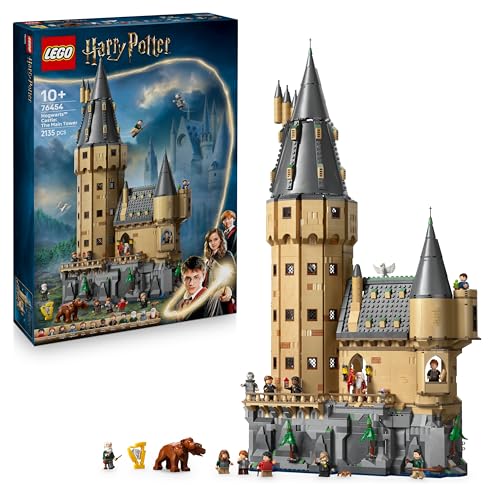 LEGO Harry Potter Castello di Hogwarts: Torre della Grande Scalinata Principale - Giocattolo con Stanze Modulari (Chiavi Alate e Scacchi dei Maghi) con 12 Personaggi - Regalo per Bambini da 10+ 76454