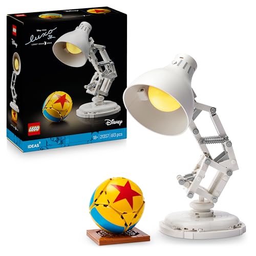 LEGO Ideas Disney Pixar Luxo Jr. - Set con Lampada da Costruire per Adulti - Gadget Cinematografico con Riferimenti ai Film - Decorazione per la Casa da Scrivania - Idea Regalo da Collezione - 21357