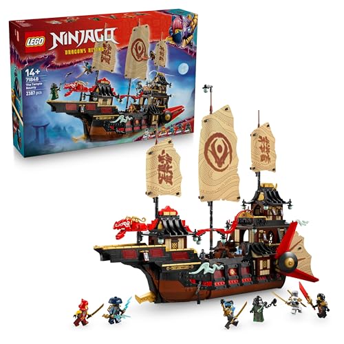 LEGO NINJAGO Il Bounty del Tempio - Barca Giocattolo Interattiva con Vele Mobili e 6 Minifigure tra cui Cole Zane e Nya - Regalo per Bambini da 14 Anni in su Fan di La Rivolta dei Draghi - 71848