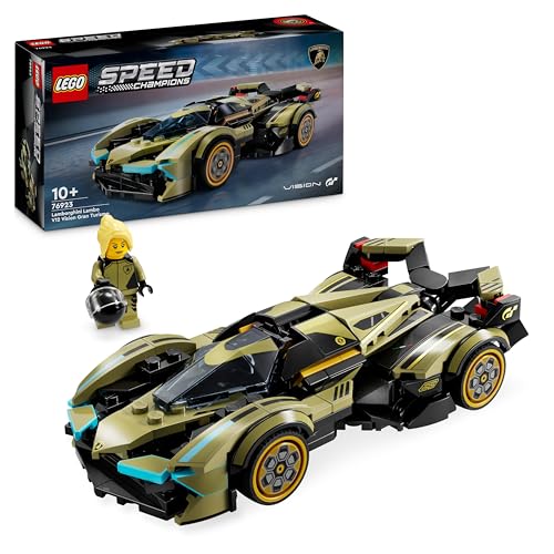 LEGO Speed Champions Super Car Lamborghini Lambo V12 Vision GT, Macchina Giocattolo per Bambini da 10 Anni, Modellino di Auto da Costruire con Minifigure del Pilota, Idea Regalo da Collezione 76923