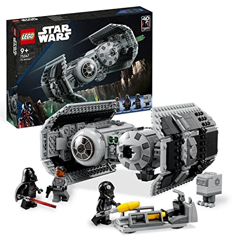 LEGO Star Wars TIE Bomber Model Building Kit, Modellino da Costruire di Starfighter con Droide Gonk e Minifigure di Darth Vader con Spada Laser 75347