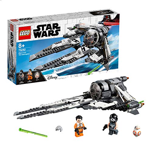 LEGO Star Wars Tie Interceptor Black Ace, Set con Astronave, Include Minifigure Mini Drone BB-8 e Poe Dameron, Serie TV Star Wars Resistance, 75242