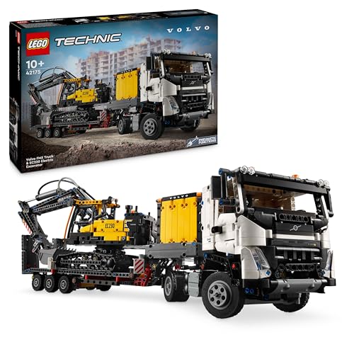 LEGO Technic Autocarro Volvo FMX ed Escavatore Elettrico EC230, Camion Giocattolo con Rimorchio, Veicolo e Stazione Ricarica, Regalo per Bambini e Bambine da 10 Anni Fan dei Giochi da Cantiere 42175