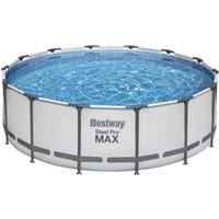 Piscina base struttura e liner rotonda Steel Pro MAX da 427x122 cm grigio chiaro