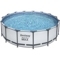 Piscina base struttura e liner rotonda Steel Pro MAX da 457x122 cm grigio chiaro