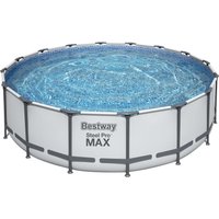 Piscina base struttura e liner rotonda Steel Pro MAX da 488x122 cm grigio chiaro