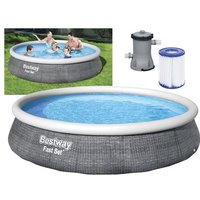 Piscina Fuori Terra Bestway Fast Set Rattan 396x84 cm Pompa Filtro a Cartuccia 2.006 litri/ora
