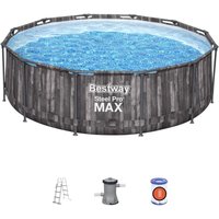 Piscina Fuori Terra Rotonda 366x100 cm con Pompa Filtro a Cartuccia 2.006 l/h Scala di Sicurezza