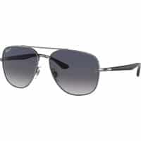 Ray - Ban Unisex RB3683 004/78 Occhiali da sole Metallo Grigio Blu Squadrata Polarizzata Sfumato