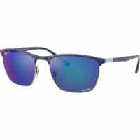 Ray - Ban Unisex RB3686 92044L Occhiali da sole Acciaio Blu Blu Squadrata Polarizzata Specchiato