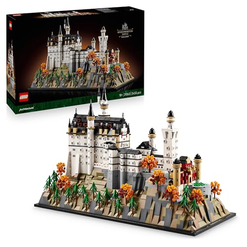 LEGO Architecture Castello di Neuschwanstein - Kit di Modellismo da Esposizione per Adulti - con Torri, Cortile e Interni Ricchi di Dettagli - Regalo Storico per Fan dei Monumenti - 21063