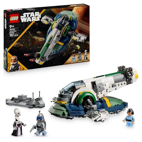 LEGO Star Wars 75433 Astronave di Jango Fett - Giocattolo da Esposizione con Ali che Ruotano e 3 Minifigure, tra cui Boba Fett - Regalo per Bambini da 9 Anni in su Fan dell'Attacco dei Cloni