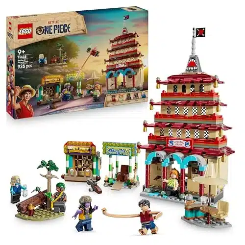 LEGO ONE PIECE Battaglia ad Arlong Park - Giocattolo Interattivo con 5 Minifigure tra cui Luffy e Nami, e una Pagoda che Crolla - Regalo per Bambini, Bambine e Fan degli Anime da 9 Anni in su - 75638