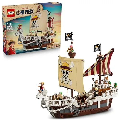 LEGO ONE PIECE La Nave Pirata Going Merry - Modello di Barca Giocattolo da Esposizione con 5 Minifigure tra cui Luffy, Zoro e Nami - Regalo per Bambini, Bambine e Fan degli Anime da 10 Anni - 75639