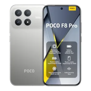 Xiaomi POCO F8 Pro, Smartphone 12+256 GB, Display AMOLED 6,59" 120Hz, Tripla Fotocamera 50MP Teleobiettivo 60mm, Audio Sound by Bose, Batteria 6210mAh, Titanium, Garanzia 2 anni, Caricatore escluso