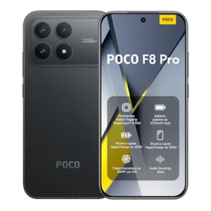 Xiaomi POCO F8 Pro, Smartphone 12+256 GB, Display AMOLED 6,59" 120Hz, Tripla Fotocamera 50MP Teleobiettivo 60mm, Audio Sound by Bose, Batteria 6210mAh, Nero, Garanzia 2 anni, Caricatore escluso