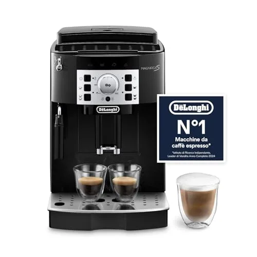 De'Longhi Magnifica S ECAM22.110.B Macchina da Caffè Automatica per Espresso e Cappuccino, Caffè in Grani o in Polvere, 1450 W, Nero