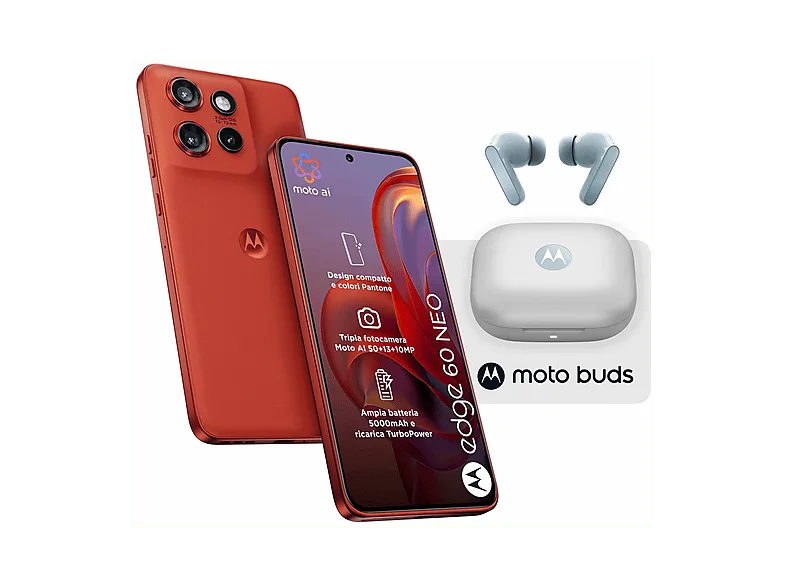 MOTOROLA Edge 60 Neo 256+MotoBuds, 256 GB, Poinciana