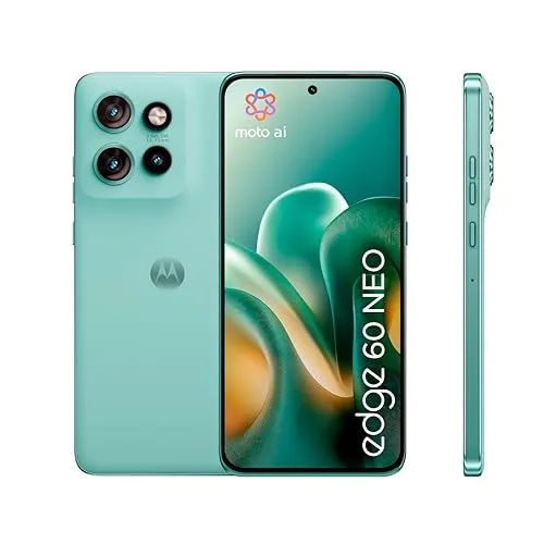 Motorola edge 60 neo con Moto AI (8/256GB, Tripla camera 50MP+13MP+10MP, selfie 32MP, Display 6.36" Super HD 120Hz, MediaTek Dimensity 7400, 5000mAh, TurboPower 68W, Android 15), PANTONE Frostbite
