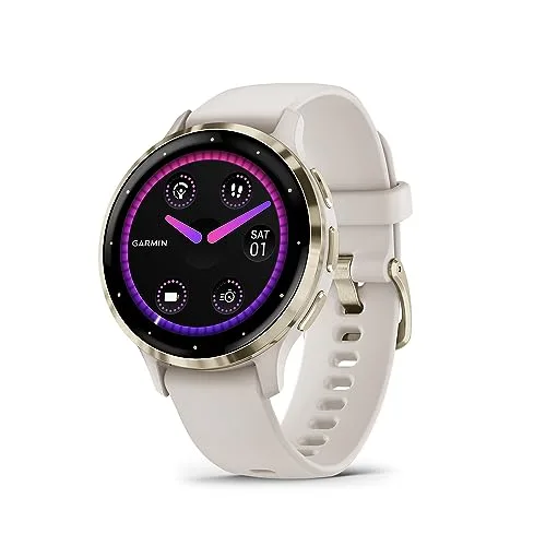 Garmin Venu 3S, Smartwatch AMOLED 1,2", Cassa 41mm, Microfono e Speaker, Musica, GarminPay, +30 App sport, GPS, Cardio, SpO2, Autonomia 10 giorni (Ivory & Soft Gold)