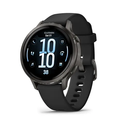 Garmin Venu 4, 41mm, Smartwatch per il fitness, Display AMOLED 1,2", Speaker e Microfono, Comandi Vocali, GPS Multi-band, Torcia, 80+ App per lo Sport, Autonomia 10 giorni (Black & Slate)