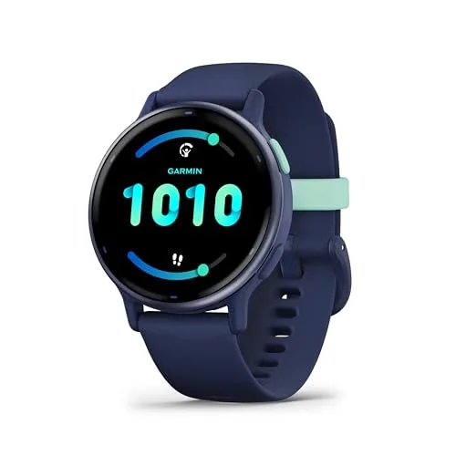 Garmin vívoactive 5, Smartwatch AMOLED 1,2", Cassa 42mm, Musica, GarminPay, +30 Sport, GPS, Cardio, Coach Sonno, Benefici Workout, Autonomia 11 giorni (Blue & Blue Metallic)