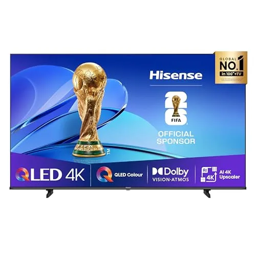 Hisense TV 75" QLED 4K 2025 75E78Q, Smart TV VIDAA U8, Dolby Vision, HDR 10+, Game Mode Plus, Dolby Atmos, Alexa Built-in, VIDAA Voice, Tuner DVB-T2/S2 HEVC 10, lativù 4K, 75'', 2025 QLED 60Hz