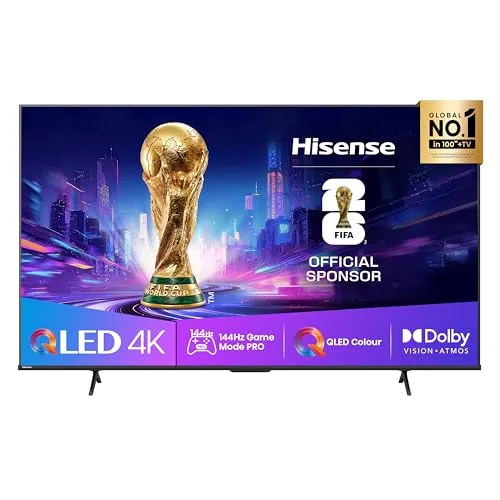 Hisense TV 85" QLED 4K 144Hz 2025 85E7Q PRO, Smart TV VIDAA U8, Dolby Vision IQ, HDR 10+ Adaptive, 144hz Game Mode PRO, Dolby Atmos, Alexa Built-in, VIDAA Voice, Tuner DVB-T2/S2 HEVC 10, lativù 4K