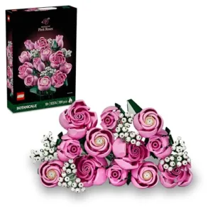 LEGO Botanicals Bouquet di Rose Rosa - Costruzioni per Adulti di Fiori Finti - Include 12 Rose Artificiali e 4 Rametti di Gipsofila per la Decorazione di Casa e Ufficio - Idea Regalo Fai da Te - 10374