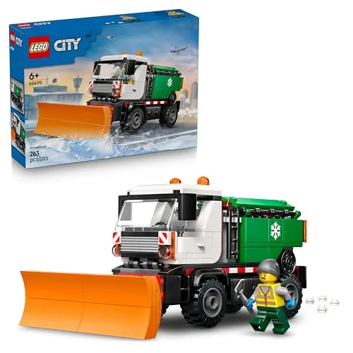 LEGO City Spazzaneve Giocattolo - Kit Modello di Camion con Minifigure, Attrezzi e Funzione Spargisale - Idea Regalo di Compleanno per Bambini da 6 Anni in su e Appassionati di Ingegneria - 60490