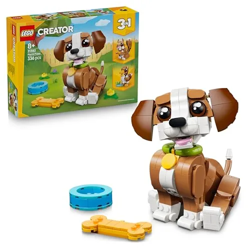 LEGO Creator 3 in 1 Adorabili Animali: Cagnolino Giocoso - Giocattolo con Animale Domestico Trasformabile in Scoiattolo o Anatra - Regalo Creativo di Compleanno per Bambine e Bambini da 8 Anni - 31382
