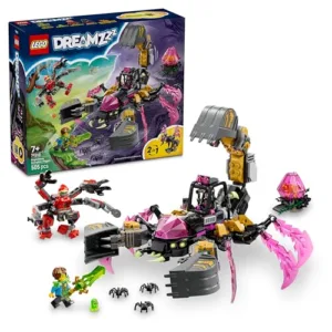 LEGO DREAMZzz 2 in 1 Scorpione Escavatore Giocattolo - Trasformabile in Figura di Vespa - con 3 Minifigure e Creatura del Tesoro Arancione da Collezione - Regalo per Bambini da 7 Anni in su - 71513