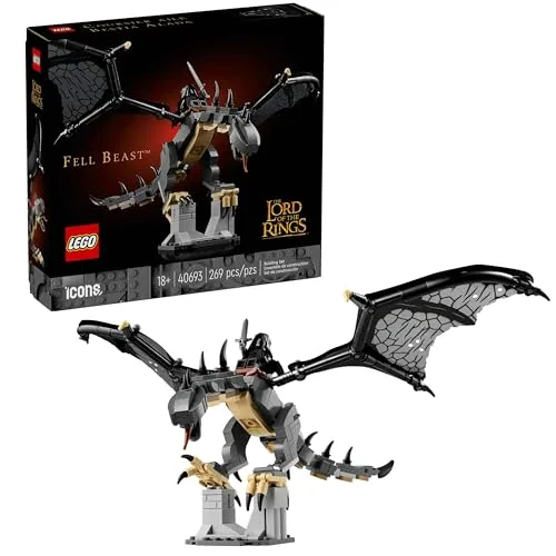 LEGO Icons Il Signore degli Anelli Fell Beast 40693 - Set da costruzione per adulti, con minifigure Nazgûl e Osgiliath, 269 pezzi