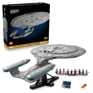 LEGO Icons Star Trek: U.S.S. Enterprise NCC-1701-D - Kit di Modellismo da Esposizione per Adulti - 2 Shuttlepod, Funzione di Separazione e 9 Minifigure incl. Jean-Luc Picard - Regalo per Fan - 10356