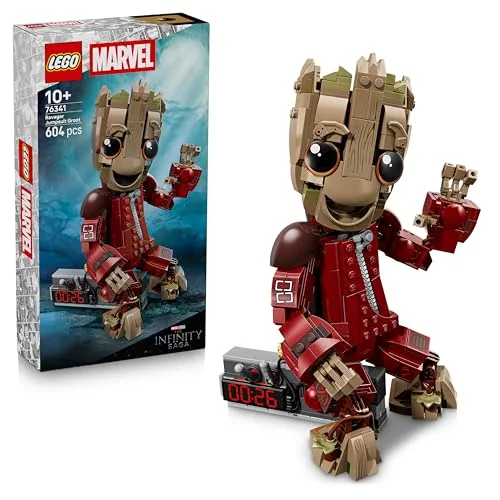 LEGO | Marvel Groot in Tuta da Ravager - Action Figure Giocattolo da Collezione per Supereroi - Decorazione per Camera da Letto o Scrivania - Regalo di Compleanno per Bambini e Fan da 10 Anni - 76341