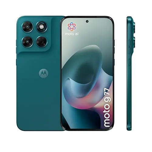 Motorola moto g77 con 3 anni di garanzia (8/256GB, Fotocamera 108+8MP+flicker sensor, Display 6.78" pOLED 120Hz, 5200mAh, MediaTek Dimensity 6400, Android 16), Shaded Spruce