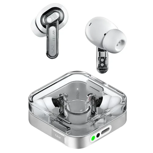 Nothing Ear (3) Auricolari Wireless In-Ear, Cancellazione Adattiva del Rumore, Audio Hi-Res compatibile con LDAC, Super Mic, IP54, Ricarica Rapida, 22 Ore di Autonomia, Android e iOS – Bianco