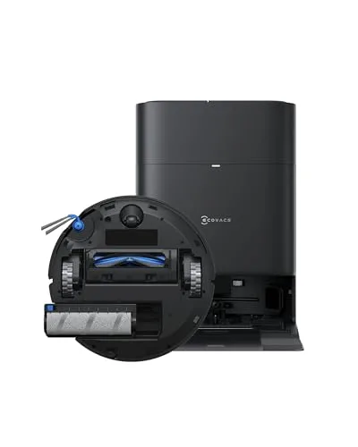 ECOVACS DEEBOT T80S OMNI Robot Aspirapolvere Lavapavimenti, 24800 Pa, OZMO ROLLER 2.0, ZeroTangle 3.0, Triple Lift, Lavaggio Mocio con Acqua Calda a 40-75 °C, Asciugatura ad Aria Calda, Nero