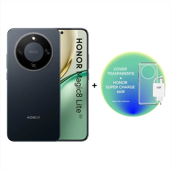 Honor - Magic8 Lite (8/512gb) + Charger 66w + Tpu Case-midnight Black