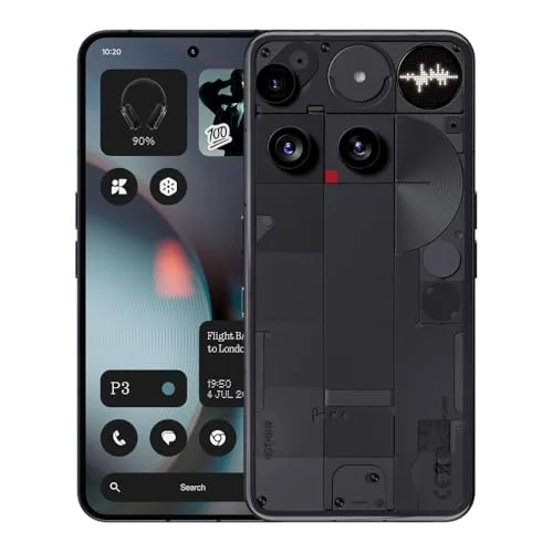 Nothing Phone (3) – Handy mit 50 MP Triple-Kamera, 24h Silizium-Kohlenstoff Akku, 6,67" 120Hz AMOLED Display, Glyph Matrix,16GB + 512GB – Schwarz