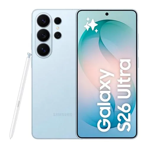 Samsung Galaxy S26 Ultra Smartphone AI, 512GB, 3 anni di Garanzia, Privacy Display Integrato, Processore Potente, Assistente Foto, Camera 200 MP, 5000 mAh, Sky Blue [Versione italiana]