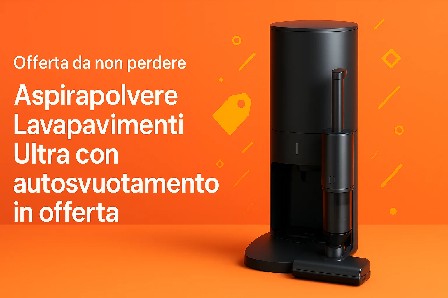 Immagine editoriale che rappresenta: Aspirapolvere Lavapavimenti Ultra con autosvuotamento in offerta