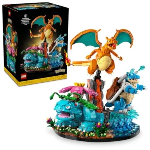 LEGO Pokémon Venusaur, Charizard e Blastoise - Kit di Modellismo 3D per Adulti - 3 Action Figure di Anime come Decorazione per la Camera o per la Scrivania - Idea Regalo da Collezione per Fan - 72153
