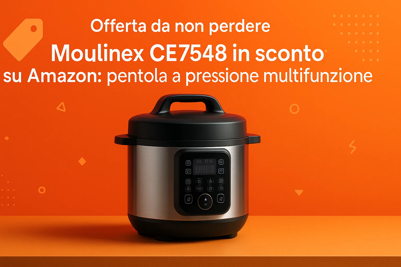 Immagine editoriale che rappresenta: Moulinex CE7548 in sconto su Amazon: pentola a pressione multifunzione