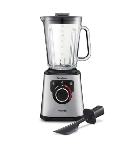 Moulinex LM871D Frullatore PerfectMix+ Frullatore ad alta Velocità con Tecnologia delle Lame Powelix, Programma di autopulizia, Potente Motore da 1200 W