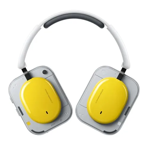 Nothing Headphone (a) Cuffie Wireless Over Ear con Cancellazione Attiva del Rumore, fino a 135h Autonomia, Hi-Res, Spatial Audio, Controlli Tattili – Giallo