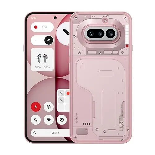 Nothing Phone (4a) - Tripla Fotocamera 50MP, Ultra Zoom 70x, Smartphone Trasparente, Batteria Lunga Durata, Ricarica Rapida 50W, AMOLED 120Hz, Glyph Bar, 12GB+256GB - Rosa