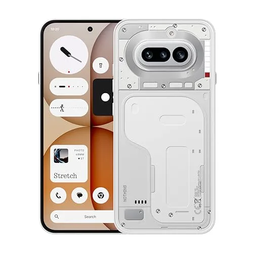 Nothing Phone (4a) - Tripla Fotocamera 50MP, Ultra Zoom 70x, Smartphone Trasparente, Batteria Lunga Durata, Ricarica Rapida 50W, AMOLED 120Hz, Glyph Bar, 12GB+256GB - Bianco