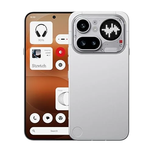 Nothing Phone (4a) Pro - Tripla Fotocamera 50MP, Ultra Zoom 140x, Smartphone Unibody in Metallo, Batteria Lunga Durata, Ricarica Rapida 50W, AMOLED 144Hz, Glyph Bar, 8GB+128GB - Argento