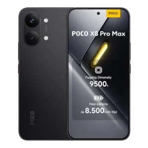 POCO X8 Pro Max, Smartphone 12+512GB, Dimensity 9500s, Batteria 8500mAh (typ), Display AMOLED ultra luminoso, Fotocamera da 50MP con OIS, Nero, Garanzia 2 anni+1 anno extra, Caricatore non incluso